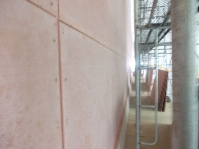 骨架、巖棉、火克板施工